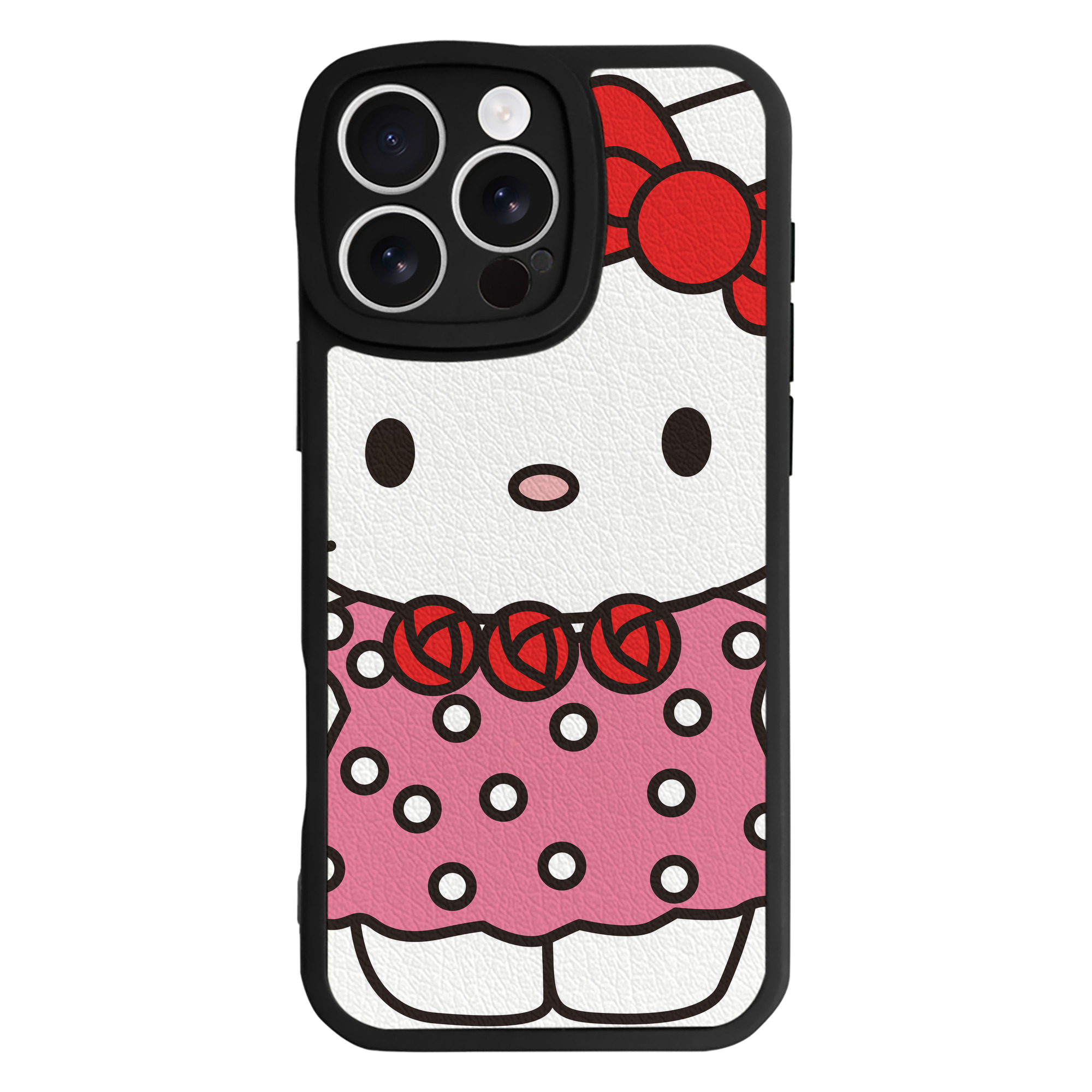 （画像用） Hello Kitty ハローキティ 【iPhone 16シリーズ対応】シリコンスマホケース（レザー調） 材質：シリコン